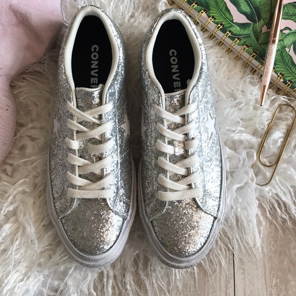 NWT Converse ID Custom Silver Glitter - Picture 4 of 8